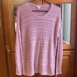 J Jill Mauve-colored Oversized Open Knit Small Tall Sweater Lagenlook Spring